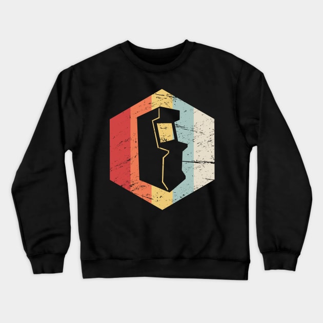 Retro Arcade Game Icon Crewneck Sweatshirt by MeatMan